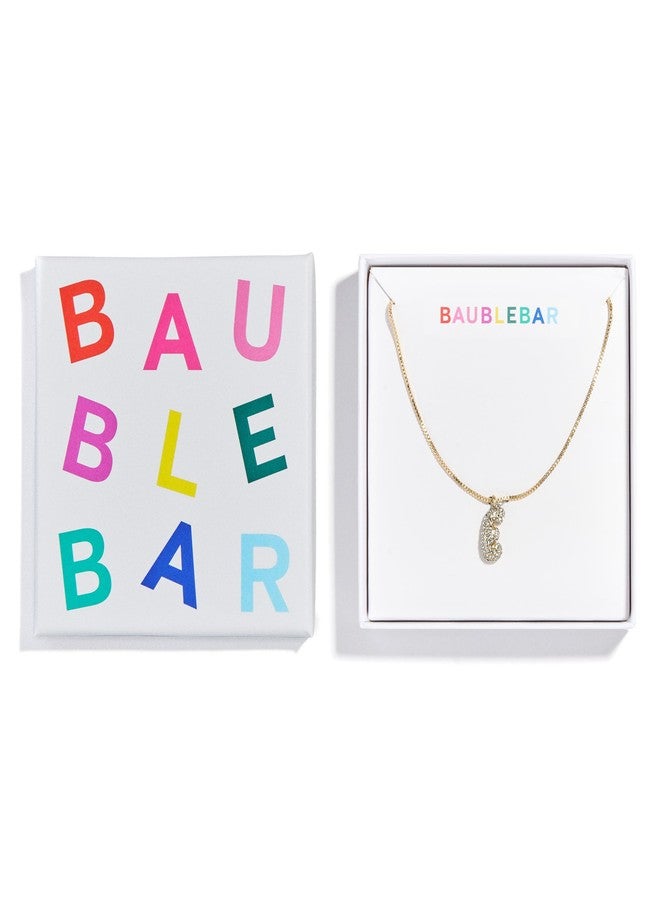 BaubleBar Gwen Mini Pave Bubble Initial Necklace - Cubic Zirconia Letter Pendant, Gold Necklace with Initials for Women, Letter A - Image 2